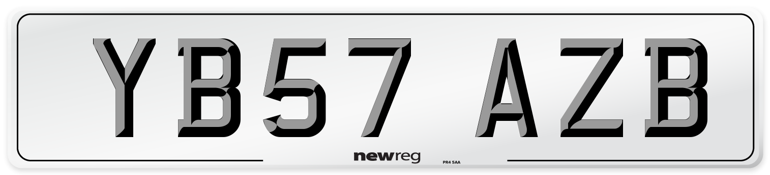 YB57 AZB Number Plate from New Reg